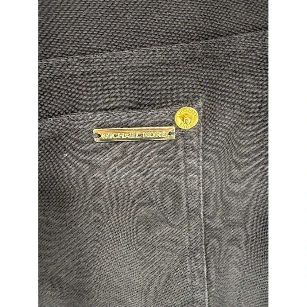 Michael Kors Womens Leggings Black Gold‎ Hardware Slim Fit L